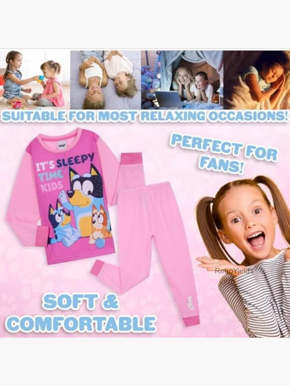 Girls Toddler Long Sleeve Pajama Set 2pc Comfy Nightwear